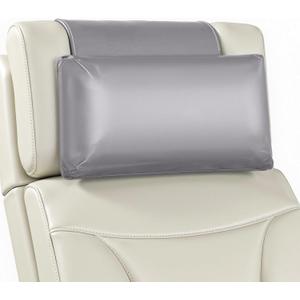 Leather Recliner Pillow, Adjustable Neck & Head Support Pillow, Pu Leather Non-Slip Headrest for Pain Relief & Relaxation, Ideal for Recliner Chair, Couch, Office Chair, Sofa (Light Gray)