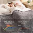 Homemate Heated Blanket Electric Throw - 50"x60" Heating Blanket Throw 1/2/4/6/8 Hours Auto-Off 10 Heat Levels Over-Heat Protection Soft Flannel Sherpa Heater ETL Certification