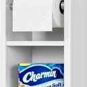 Qeke Recessed Toilet Paper Holder, 304 Stainless Steel Bathroom Toilet Paper Holder with Storage, in Wall Tissue Toilet Roll Holder, Matte White