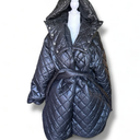 BTFBM Women Button Down Quilted Jacket Coat Winter Fashion Belted Removable Padded Hood Puffer Outerwear With Pockets
, XL