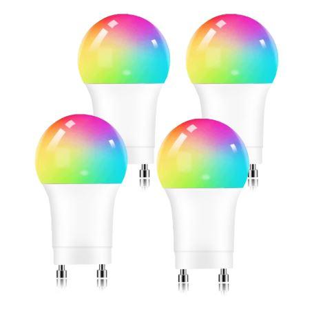 GU24 Smart LED Light Bulbs 4 Pack, Bluetooth Smart Bulb with Music Sync, 12W 1200LM Super Bright RGBCW Color Changing LED Bulb, 2700K-6500K, Dimmable, CFL Halogen Replacement (Not Support Alexa) ﻿