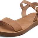 Herstyle Flat Sandals for Women – Open Toe 1 Band Ankle Strap Summer Dressy Sandals, Lightweight Casual Strappy Slip-On Flats with Adjustable Buckle Size 7