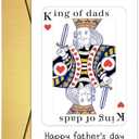 Pack of 5, RUALOVE Funny King of Dad Father's Day Card for Daddy Father Stepdad, Humor Father's Day Cards Gift for Him, Humorous Dad Birthday Card from Son Daughter Kids Children