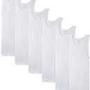 Men's 100% Cotton Multipack Classic Rib Tank Top A-Shirts, XL
