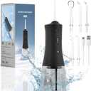 FIXR Water Flosser - Cordless Portable Oral Irrigator with 2000mAh Battery, 4 Nozzle Types, 4 Cleaning Modes, 265ml Water Tank, IPX7 Waterproof