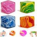 4 pcs 1.18 Nice Ice Cube Squishy Fidget Toys, Sensory Fidget Toys for Focus & Calm, Slow Rise Squishies Stress Ball Relief Toy, Unique Desk Decor for Teens & Adults, Gifts Idea.