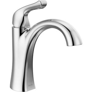 Delta Arvo Chrome Bathroom Faucet 1 Hole, Single Hole Bathroom Sink Faucet for Vanity, Push-Pop Drain Assembly, Chrome 15840LF
