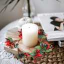 6Pcs Red Berry Artificial Wreath, Valentines Day Wreath,Red Berries for Valentines Day Wedding Festival Decor Indoor Outdoor, Winter Holiday Home Decor