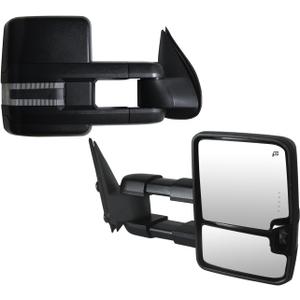 Towing Mirrors Compatible with 2003-2007 Chevy Silverado GMC Sierra 1500 2500 HD 3500 Suburban Yukon Tahoe Power Heated Side View Mirrors with Turn Signal Lights Puddle Lights