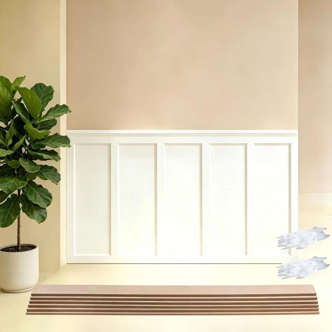 189 in x 47.2 in MDF Premade Board and Batten Wall Panel Kit | Paintable Wainscoting Panels Decorative Wall,Accent Wall Panel for Kitchen Bedroom Living Room Home Decor Covers