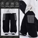 SNOWVERB Super Baggy Snowboard Pants Waterproof Insulated Ski Pants Loose Fit Freestyle Mountain Snow Pants Men Women (Black, L)