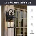 Outdoor Wall Lamps Exterior Lighting Fixtures 22 Inch Height Porch Light with Water Ripple Glass E26 Socket, Black