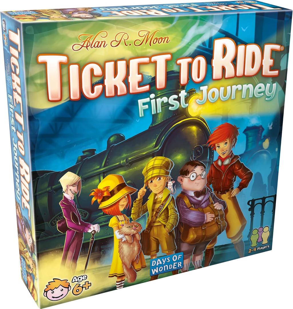 Asmodee Ticket to Ride First Journey Board Game - Fun and Easy for Young Explorers! Train Strategy Game, Family Game for Kids & Adults, Ages 6+, 2-4 Players, 15-30 Min Playtime
