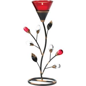 Accent Plus Candle Holder Christmas Decorations Indoor Outdoor Home Decor Valentines Day Ruby Blossom Tabletop Christmas Candle Holder Wedding Centerpiece Tealight Candle, 6 X 4 X 11.25 Inches