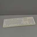 Wireless Keyboard and Mouse, Typewriter Full Size Keyboard with Number Pad and 2 in 1 USB Connected Mouse for Windows 7/8/10, Laptop, Desktop, PC, Computer (Off-White)