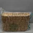 efluky Toilet Paper Storage Basket, Water Hyacinth Slim Toilet Paper Holder with Lid- Holds Up to 9 Mega Rolls, Home Bathroom Decor Organizer
