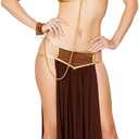 Sexy Costume Princess Slave Miss Manners Uniform, Princess Leia Adult Costume, Women Halloween Cosplay Outfits (Medium, Brown)