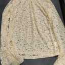 METWAY Lace Top for Women Long Sleeve Lace Shirt Sheer Turtleneck See Through Floral Mesh Undershirt Going Out Blouse, size: Medium