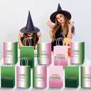 24pcs Halloween Witch Theme Birthday Party Bags Pink and Green Party Supplies Halloween Party Favor Birthday Candy Treat Bags Witch Princess Party Favor for Kids Baby Shower