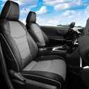 CocheFamilia Custom Fit RAV4 Hybrid Car Seat Covers for Select Toyota RAV4 Hybrid (Not for 2019-2025 Hybrid/Prime SE,XSE) 2019 2020 2021 2022 2023 2024 2025 - Full Set,Leather (Black and Grey)