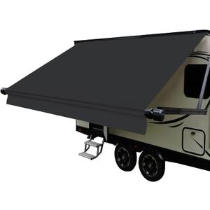 Dulepax RV Awning Fabric Replacement(15'2" Fabric) Upgrade 18.5oz Heavy Duty Vinyl RV Replacement Awning, Universal RV Canopy Replacement for All Trailer Motorhome Awning Brands Black