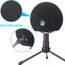 Mic Stand with Foam Windscreen For Blue Snowball, Suspension Boom Scissor Arm Stand with Pop Filter Cover for Microphones iCE USB Mic by SUNMON