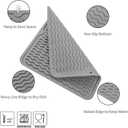 MicoYang Silicone Dish Drying Mat for Multiple Usage,Easy clean,Eco-friendly,Heat-resistant Silicone Mat for Kitchen Counter or Sink,Refrigerator or Drawer liner Grey M 12 inches x 12 inches