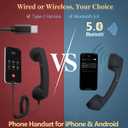 Retro Phone Handset for iPhone & Android, Cell Phone Receiver with Microphone & Speaker,90s Style Prop for Photos, Classic Vintage Telephone Receiver for Cell Mobile Phones (Black)