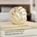 Small Gold Knot Decor, Chain Link Decor, Coffee Table Decor, Book Shelf Decor, Entry Table Decor, Aesthetic Minimalist Decorative Objects for Modern Home Living Room, Desk Decor for Office (Golden)