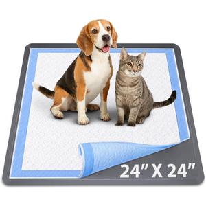 TidyFriend Dog Pee Pad Holder Tray - Fits Up to 24 x 24 Pee Pad Holder for Dogs - Stable Grip, Raised Edges, Quick-Wipe Silicone Surface Dog Pad Holder for Indoor Flooring Protection (Dark Grey) (1 Pack)