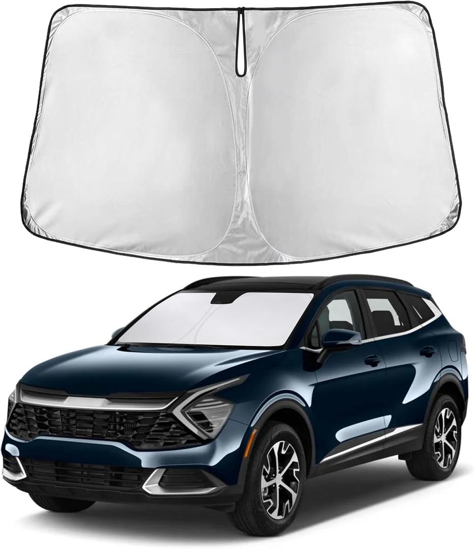 Autovir Windshield Sun Shade Fit for 2023-2024 2025 2026 Kia Sportage Sun Shade, Front Window Sun Visor, UV Protection, Heat Blocker, Foldable Car Accessories