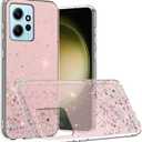 Compatible with Xiaomi Redmi Note 12 4G Case Glitter Clear Green, Phone for Redmi Note 12 4G Case Silicone Transparent Soft TPU Women Girls Shockproof Protective Slim Cover (Pink)