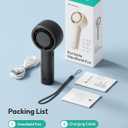 Aecooly Portable Handheld Turbo Fan [16H Max Cooling Time], 5 Speeds USB Rechargeable Mini Personal Battery Operated Small Pocket Cooling Fan GIfts for Women, Travel, Home, Office, Beach, Lash -Black