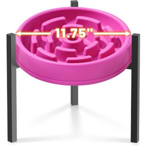 LOOBANI Dog Bowl Stand for Slow Feeders 11.75" W  Adjustable Width, 9.76" Height Single Elevated Dog Bowls Food Stand for Medium Dogs, Large Dogs (Without Bowl) (1 Pack)
