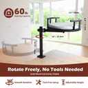 Cat Bed for Desk,14.9" Desk Cat Hammock with Clamp,Wooden Desktop Pet Perch, Elevated Cat's Nest Mounted on Table for Office & Computer Setup,360Rotating PerchMat Machine Washable,Black