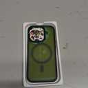 Miracase Magnetic for iPhone 15 Pro Case 6.1 inch (Compatible with MagSafe)with 2X Screen ProtectorsMilitary-Grade Protection, Anti-Fingerprint Translucent Matte Phone Cover, Dark Green