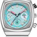 CILOA Mens Watches Chronograph Stainless Steel Waterproof Date Analog Business Fashion Wristwatch for Men (Blue)