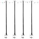 4 Pack Deck Light Poles, Hanging Light Poles for Outdoor String Lights, Metal Suspension String Light Poles, Hanging Light Poles for Deck Fence Garden Backyard Wall Bistro