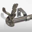 Bronze Decorative Curtain Rods for Windows:72-144" Adjustable Farmhouse Curtain Rod for Bedroom Living Room,Heavy Duty Rustic Drapery Rods with Vintage Eagle Finial Easy Install,Antique Bronze (72-150" & 1pack)