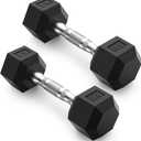 8LB, Rubber Encased Home Gym Dumbbells, Exercise & Fitness Weights Dumbbells for Women & Men, Hand Weight for Strength Training