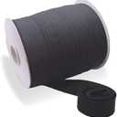 Tewadoo Bias Tape Double Fold 1 Inch Extra Wide - Black 55 Yards Polyester Binding Tape for Sewing, Quilt Binding, Hemming, Seaming and Fabric Piping