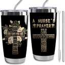 LLKJHGE Nurse Prayer Tumbler For Women Men,20 oz Stainless Steel Insulated Tumblers with Lid,Nurse Graduation Gift Nursing School Graduate Gift (nurse prayer)