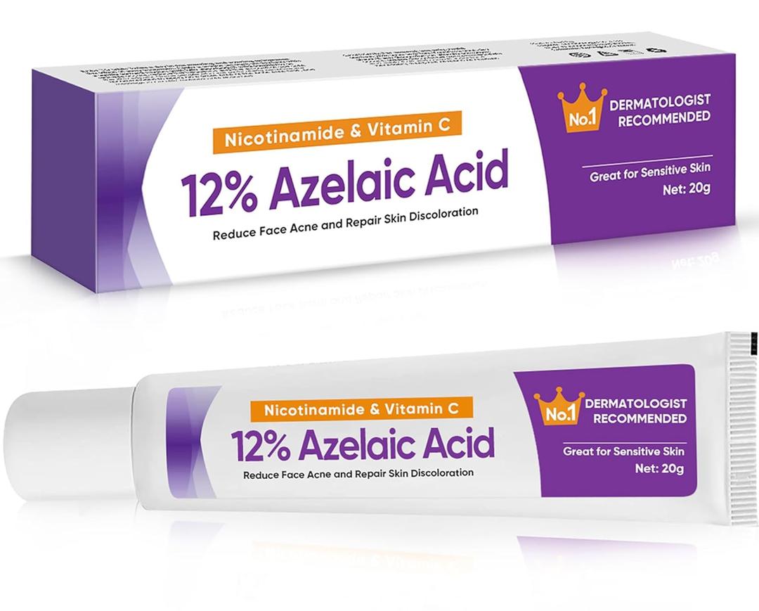 Azelaic Acid 12% Serum for Acne & Redness Relief - Niacinamide Facial Serum to Reduce Pimples, Blackheads, Scars & Oily Skin - Brightening Azelaic Acid Cream for Clear, Balanced Skin (1PC)