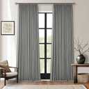 Charcoal Grey Blackout Linen Curtains 96 Inches Long for Bedroom Pinch Pleated Black Out Curtains Lined 2 Layers Memory Shape Noise Reducing Neutral Modern Living Room Darkening Window Drapes