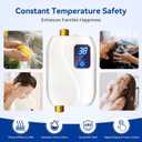 110V Tankless Water Heater Electric, 3000W Tankless Electric Water Heater Instant, Under Sink Water Heater with Digital Display, On Demand Hot Water Heaters Electric for Kitchen Washin Bathroom