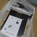 Masupu Nightstand with Charging Station,MidCentury Modern Bedside Table with 2 Storage Drawer,Small Gold Frame Side End Table for Bedroom,Living Room (Black)