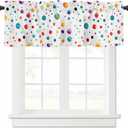 Colorful Polka Dot Valances Window Treatment Farmhouse Decor, Watercolor Color Point Rod Pocket Valance Curtains for Living Room, Bedroom, Kitchen, 54" W x 18" L - 1 Panel