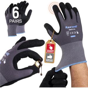 MicroFoam Nitrile Coated Unisex Work Gloves, Abrasion-Resistant, Seamless Knit for Gardening, Mechanics, and Construction (Medium, Grey)