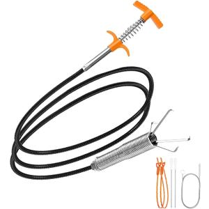 61 In Drain Snake Hair Drain Clog Remover Tool, Sink Drain Cleaner for Sewer Kitchen Bathroom Shower Tub Toilet Clogged Drains Opener Cleaning Tool, Flexible Grabber Claw Pick Up Reacher Tool