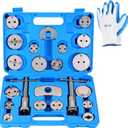 Universal Heavy-Duty Disc Brake Caliper Tool Kit 24pcs | Wind Back Tool Set for Brake Pad Replacement, Brake Caliper Compression Tool Fits most Vehicles (Blue)